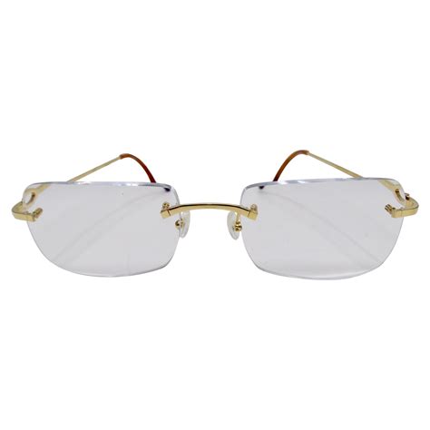 cartier rectangular rimless sunglasses.